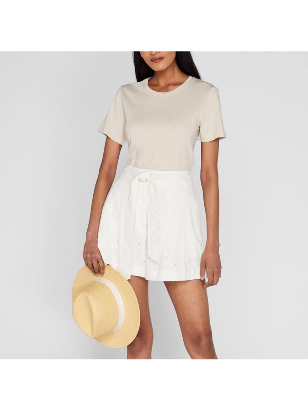 Flowy Cotton Lace Eyelet Shorts